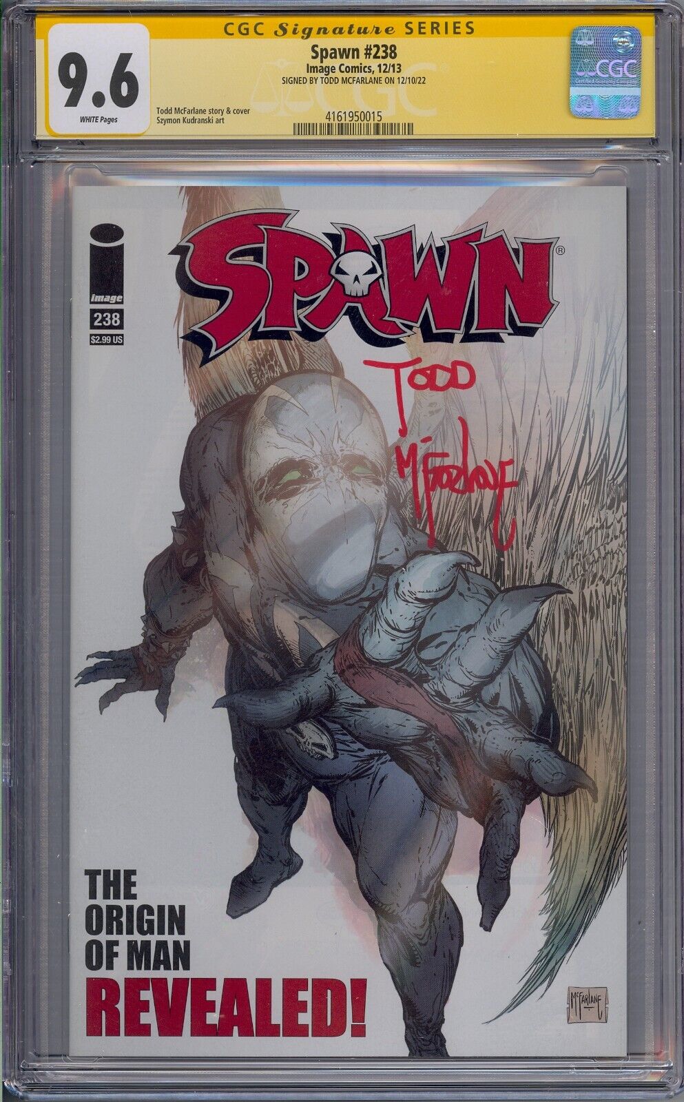 SPAWN #238 CGC 9.6 SS SIGNED MCFARLANE FULL SIGNATURE WHITE PAGES
