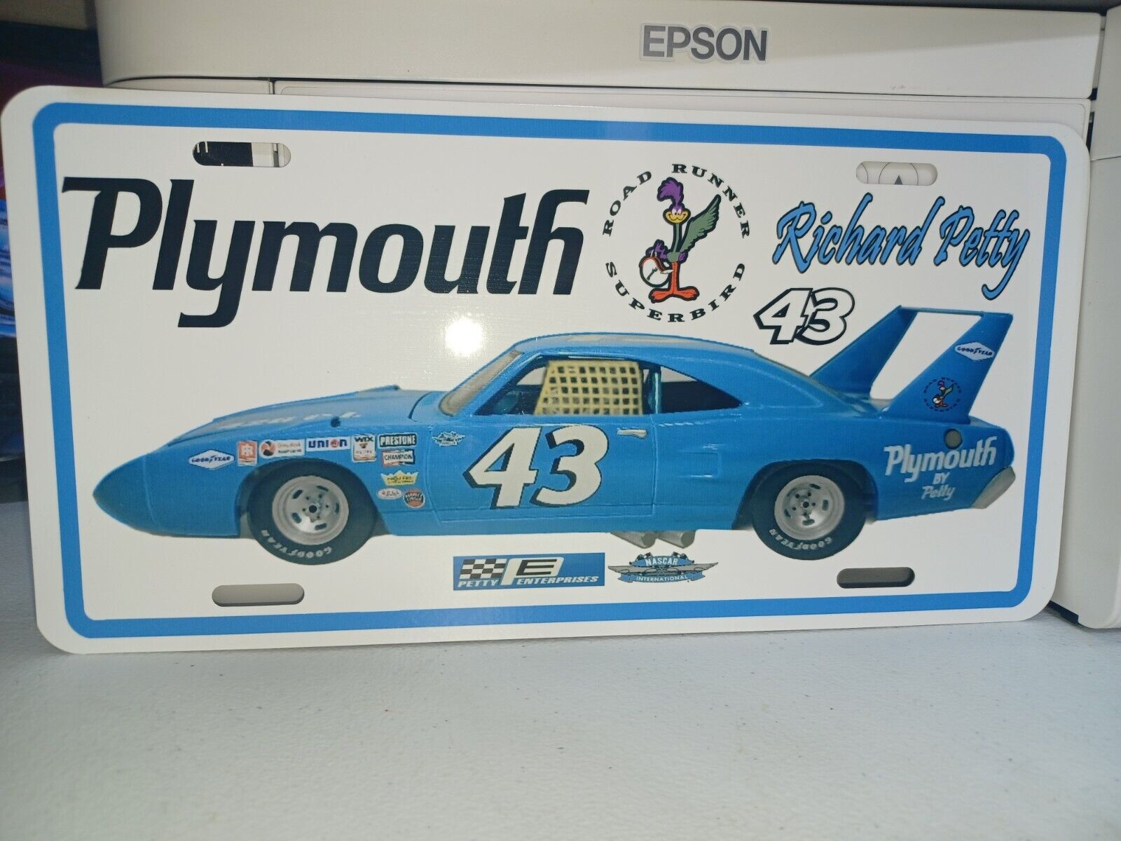 Vintage lookRacing Team Plymouth Richard PETTY - License Plate  1981 
