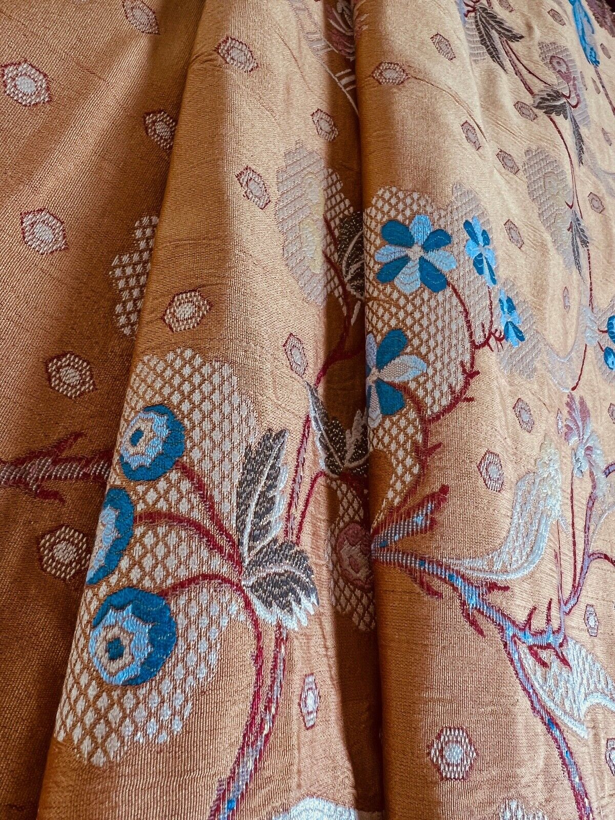 Vintage Scalamandre High End Decorator Heavy Floral Brocade Fabric  ZZ068