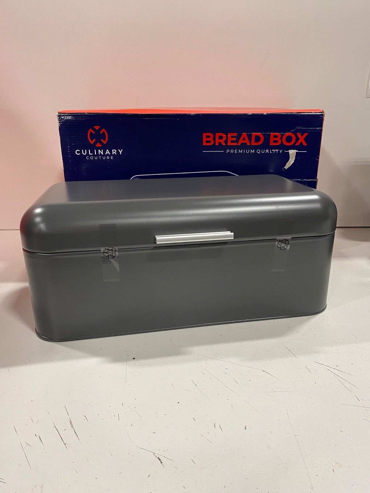 Culinary Couture Premium Quality Bread Box-Gray