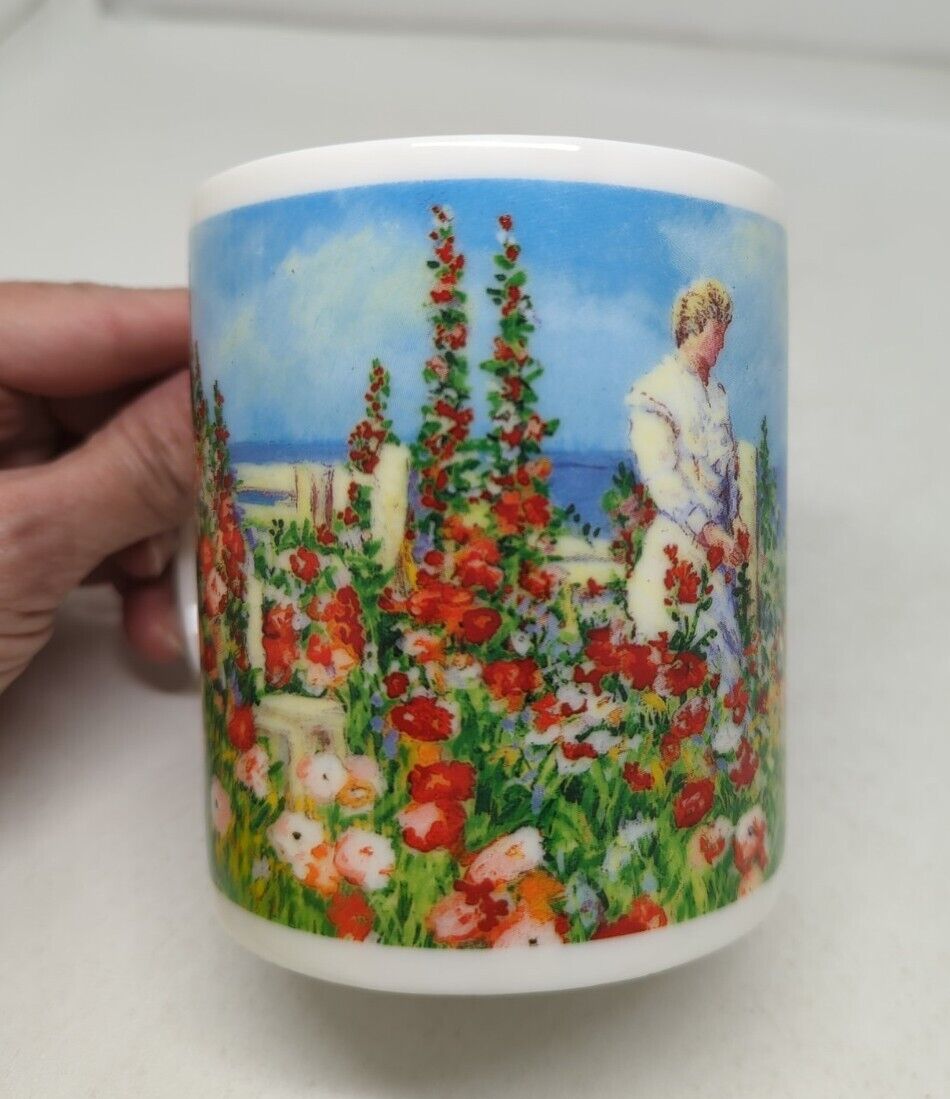 A Day in Bloom Chaleur Coffee Mug J. Quanrud Floral Landscape Woman in Field