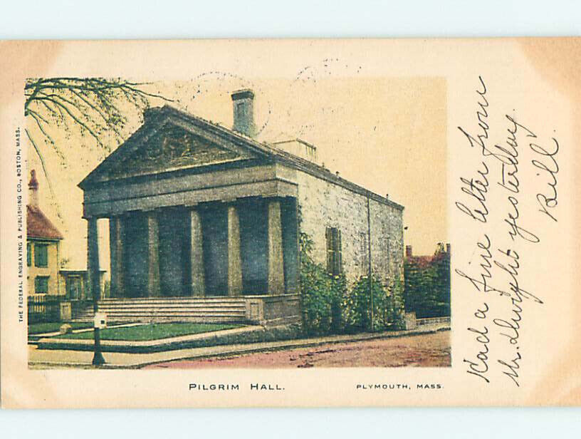 Pre-1907 PILGRIM HALL Plymouth - Near Brockton Massachusetts MA 7/18 AD2206