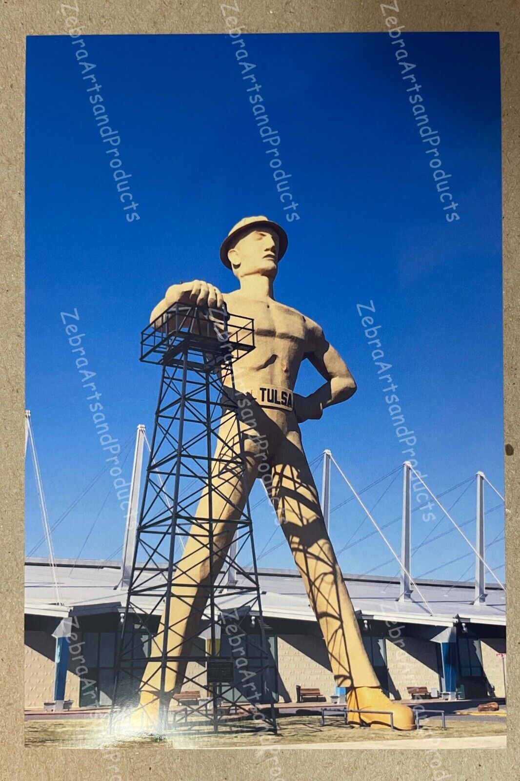 New Postcard 4x6 Golden Driller Statue Tulsa OK