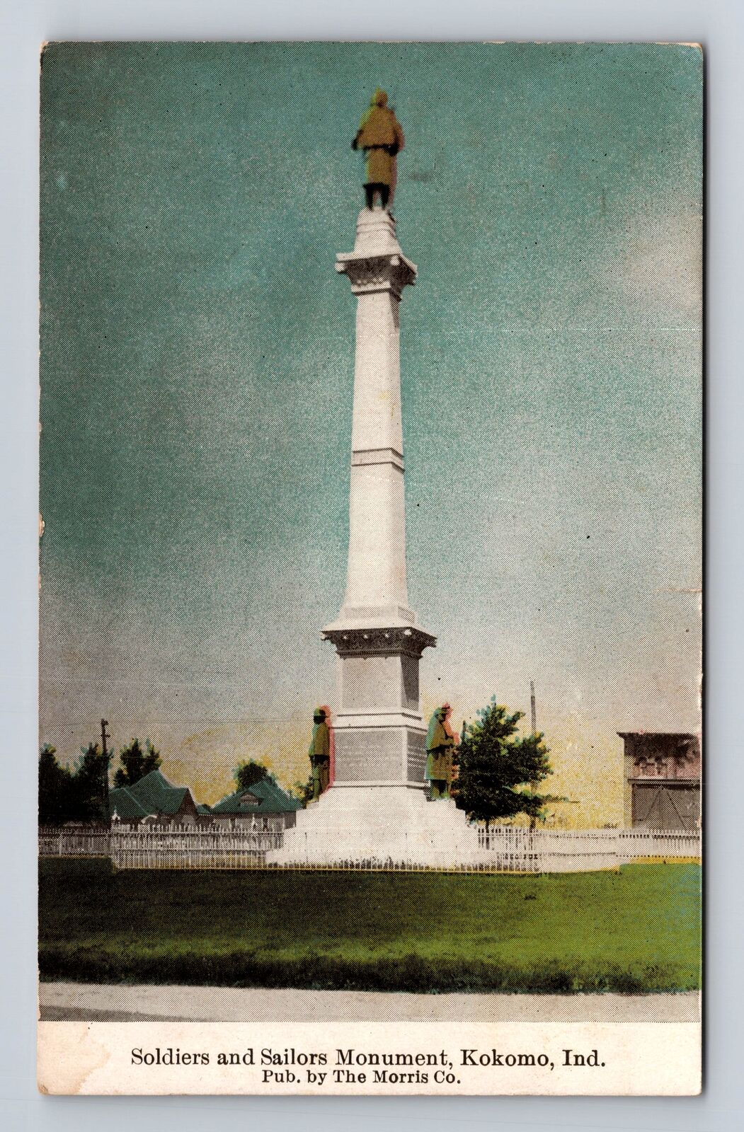 Kokomo IN-Indiana, Soldiers & Sailors Monument, Antique Vintage c1909 Postcard
