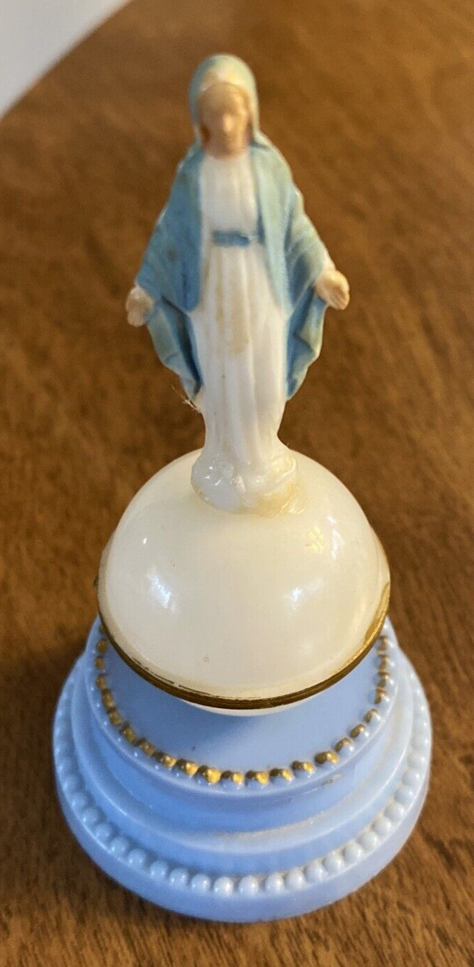 Vintage 1960s-1970s Mary Religious Figurine Container Pill Holder C10a