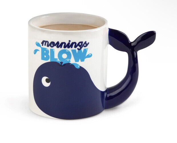 BigMouth Inc. Mornings Blow Whale Mug, Coffee Mug, Ceramic 20oz NEW