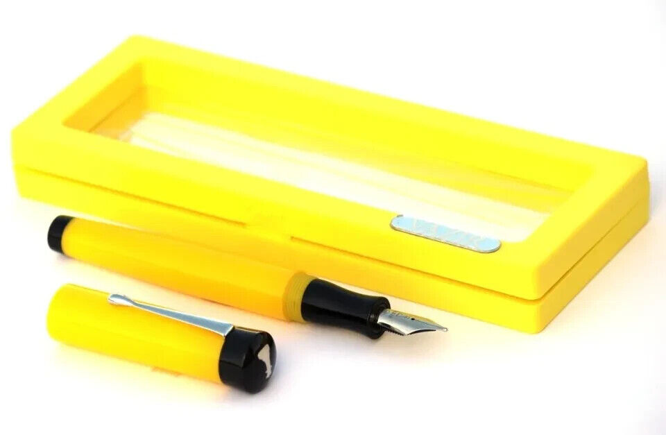 Vazir Bright Yellow Acrylic Fountain Pen With Schmidt Converter Vintage Look New