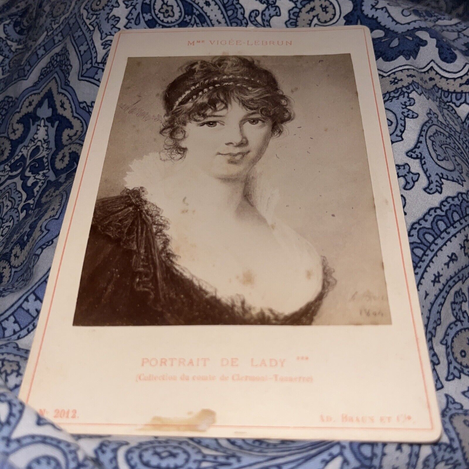 Antique Cabinet Card Portrait of a Lady: Élisabeth Vigée Le Brun