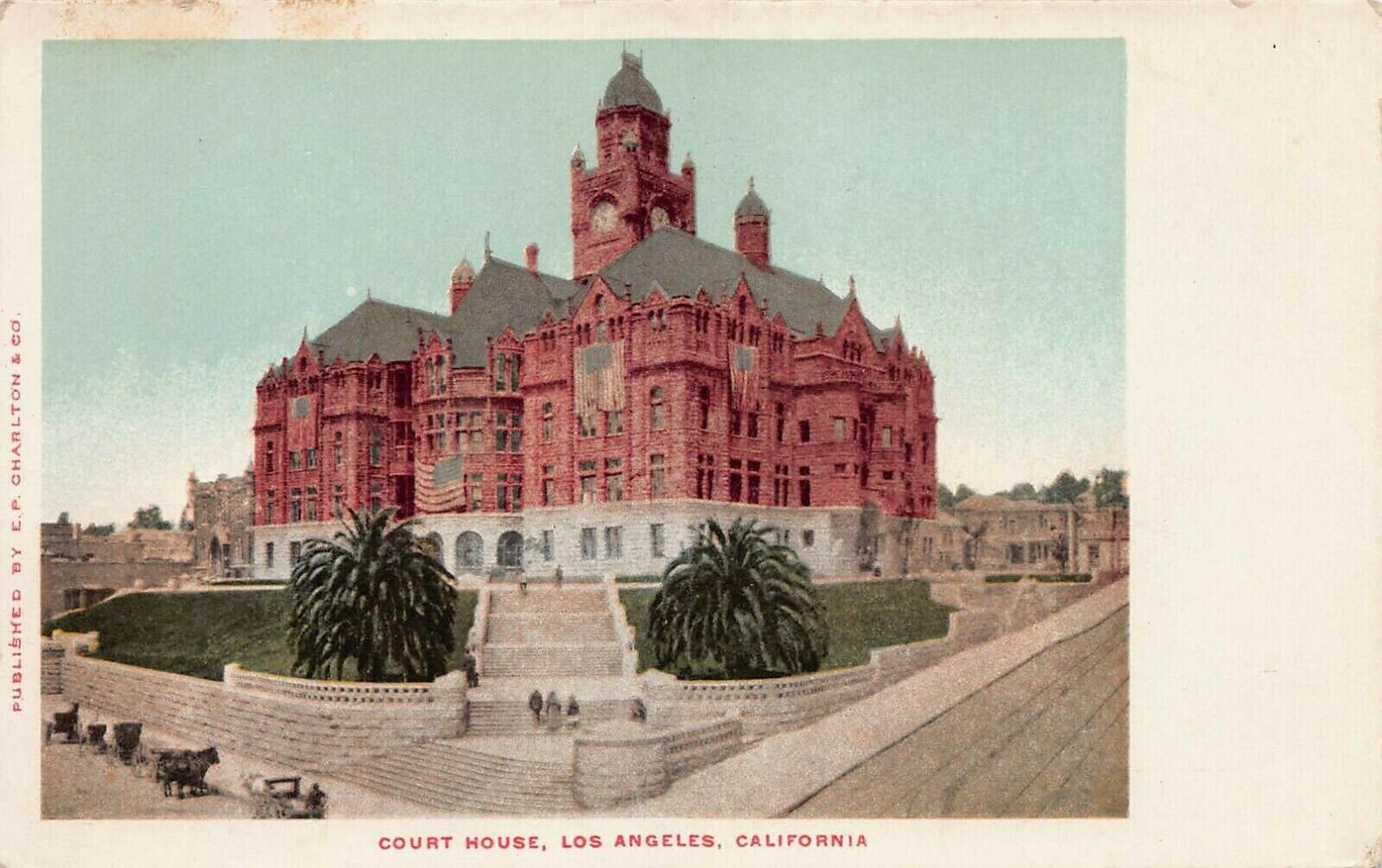 Court House, Los Angeles, California, Very Early Postcard, Unused
