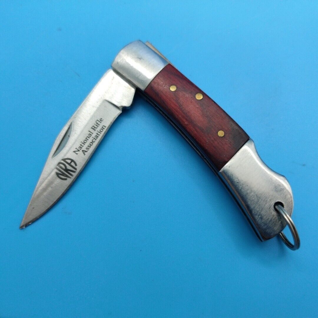 NRA Plain Edge Folding Liner Pocket Knife Pocket knife Wood 521a