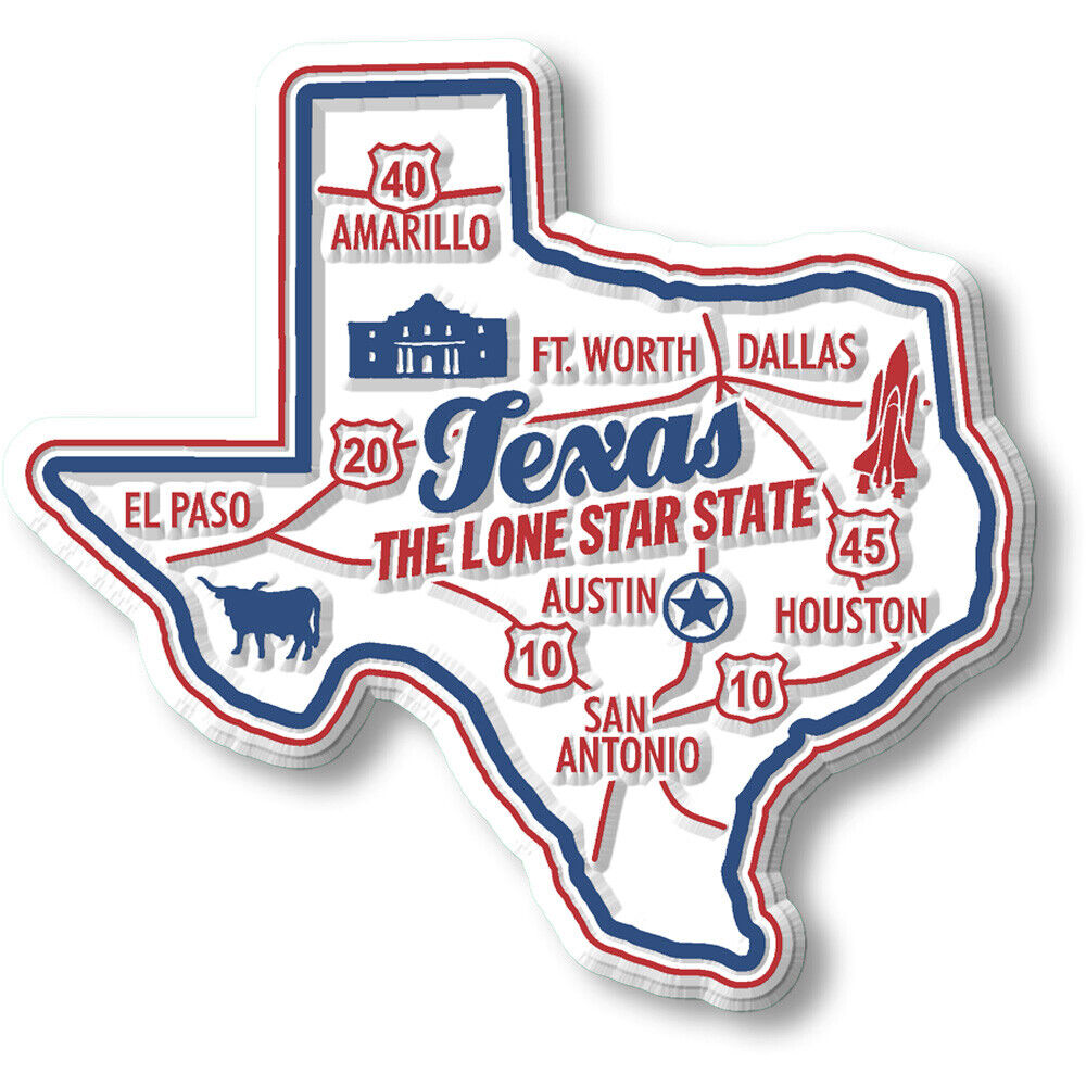 Texas Premium State Magnet by Classic Magnets, 2.8