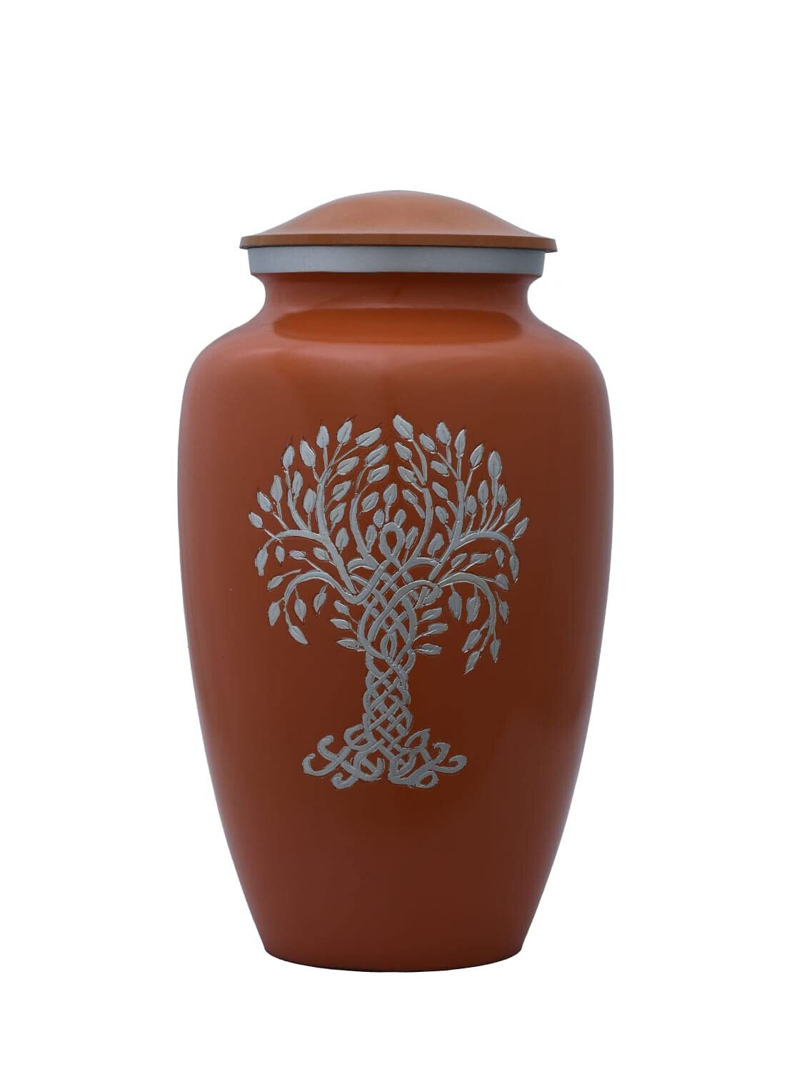 A H Asif Handicfarts Orange Cremation Urn for Human Ashes Working Decorative