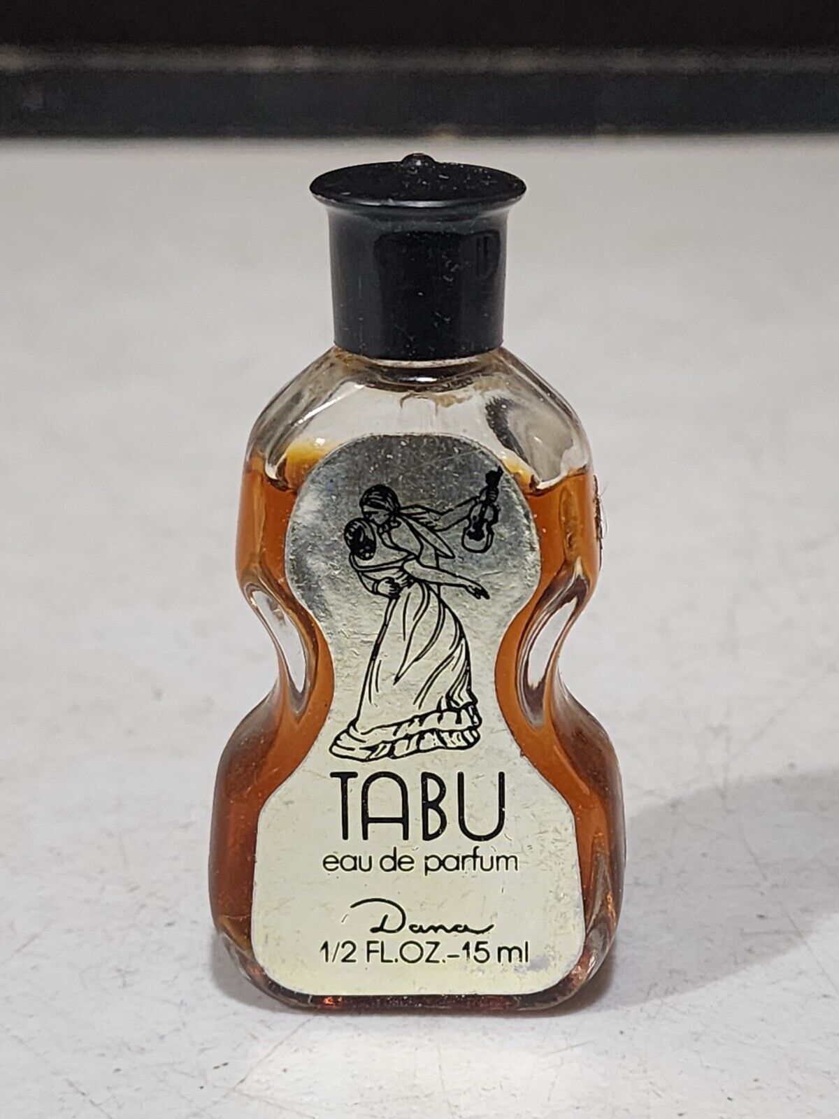 Vintage Dana Tabu 1/2 Fl Oz Eau De Parfum Violin Bottle NO BOX