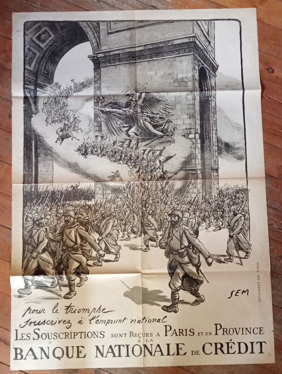 Poster WW1 - For The Triumph Souscrivez IN L\'em Audited National - Sem - 1918