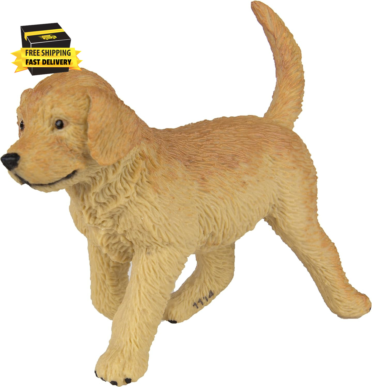 Golden Retriever Puppy Figurine - Hand-Painted, Lifelike 2.75\