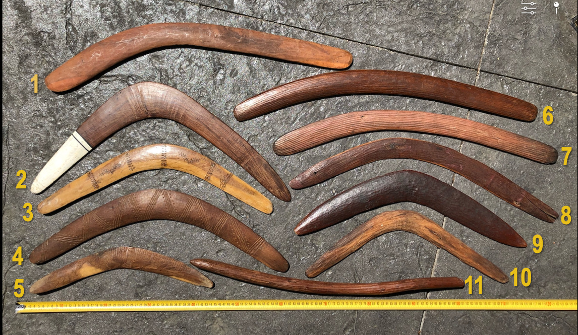 Antique hand-carved Aboriginal Hunting stick boomerang (Item #1)