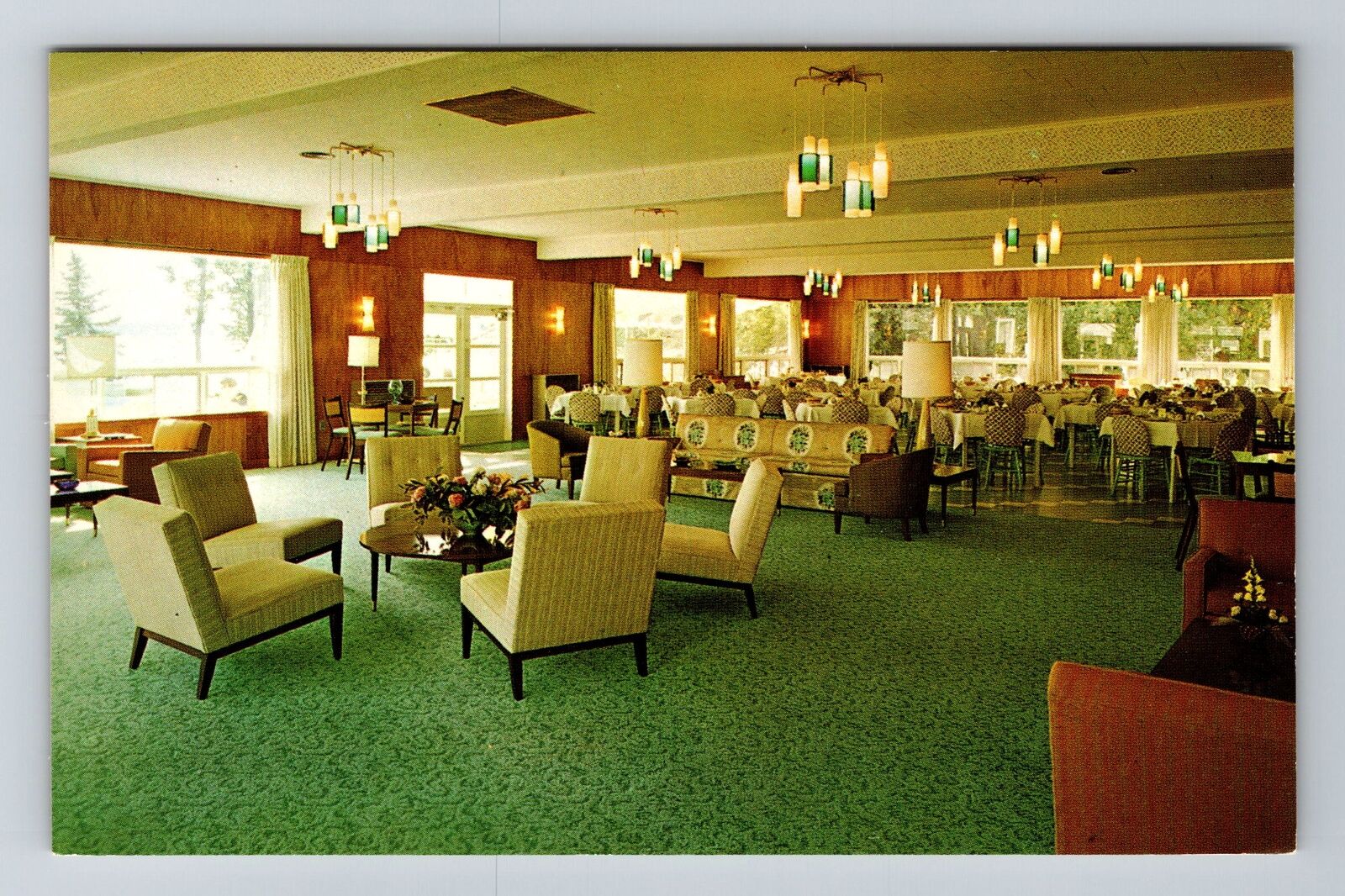 Orillia Ontario Canada Fern Resort Lounge & Dining Antique Vintage Postcard