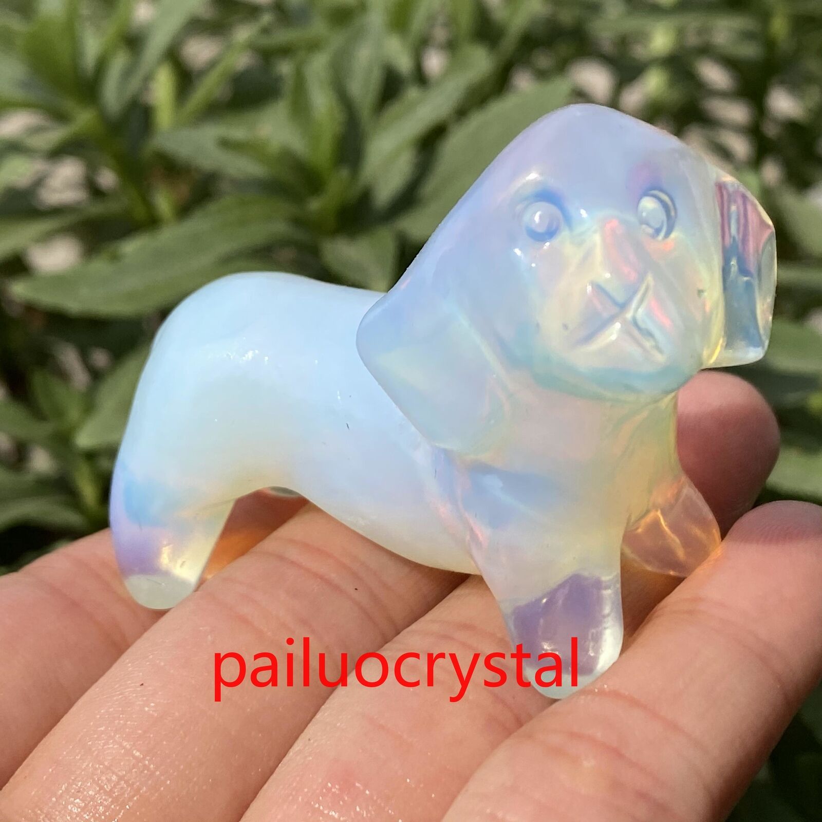 1pcs Opalite Dog Quartz Crystal Skull Carved Figurines Gem Reiki Healing 2\