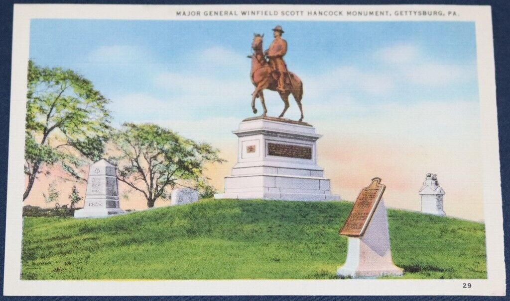 Major General Winfield Scott Hancock Monument, Gettysburg, PA Postcard 