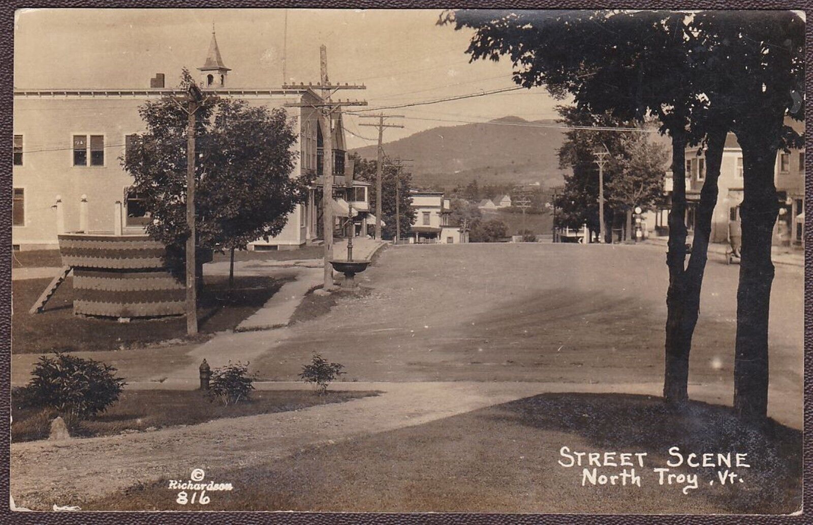 North Troy, Vermont RPPC Street Scene ca. 1930 - Richardson Photo #816
