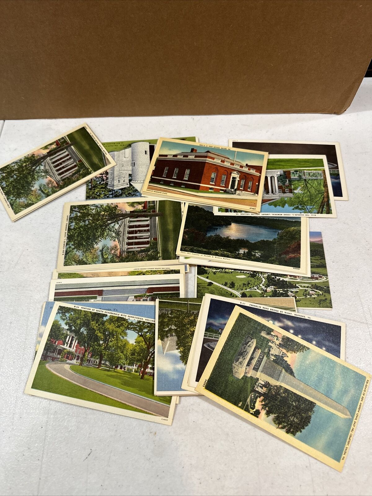 Roanoke Salem Virginia Vintage Linen Postcard Lot Unposted Collection About 90