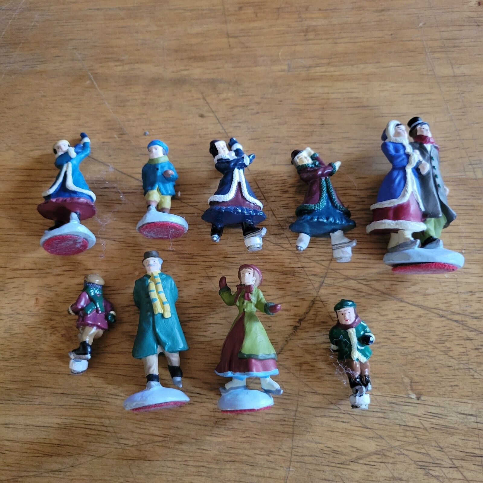 Mr Christmas Holiday Skaters Victorian 10 Ice skaters, Vintage
