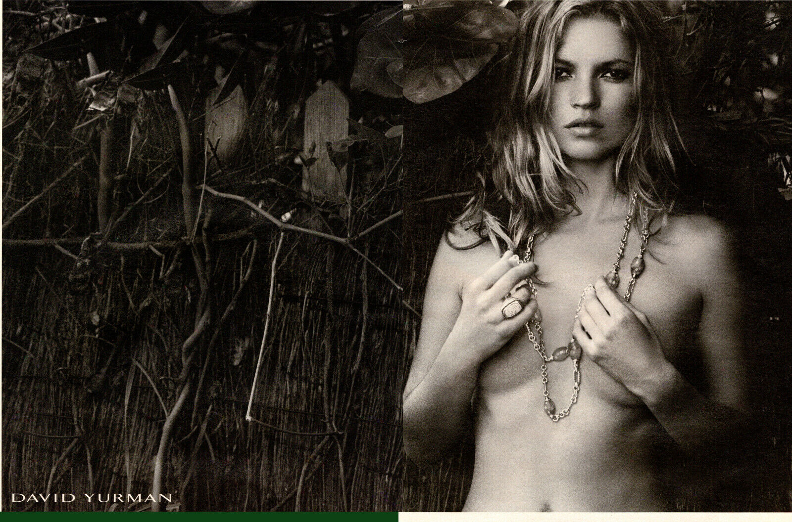 2004 magazinr AD DAVID YURMAN Fine Jewelry Lovely topless model graveyard 090319