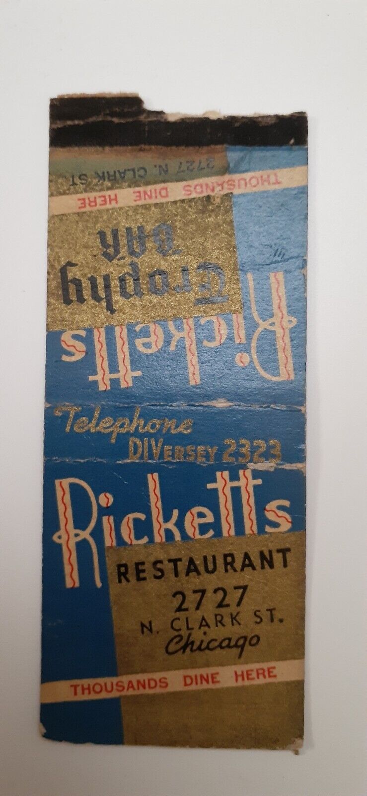 Matchbook bobtail IL Chicago restaurant - Ricketts