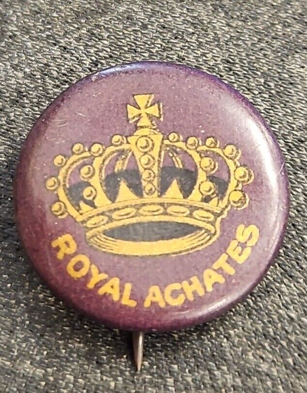 VTG  Lapel Hat Pinback Royal Achates Navy Pin
