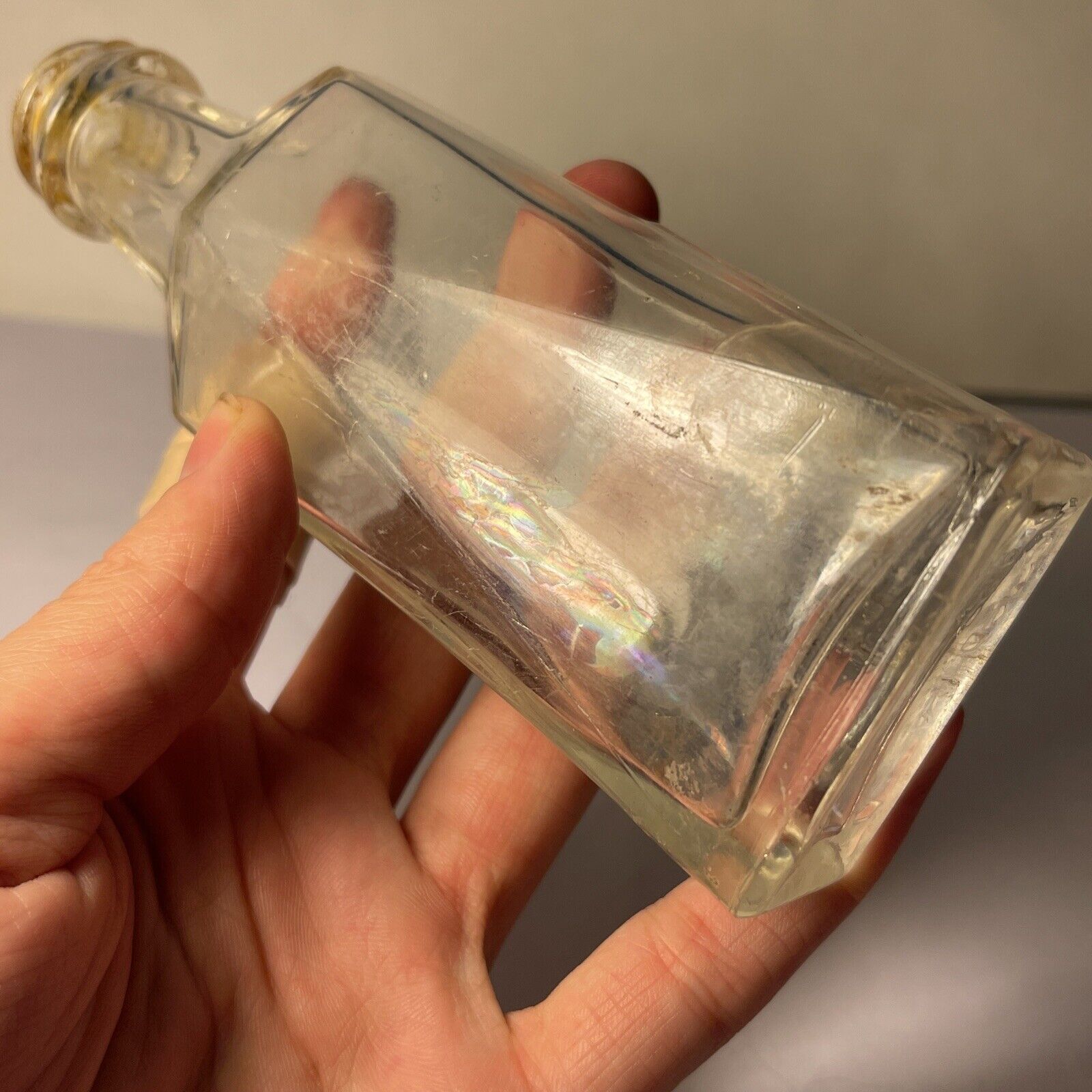 Irridescent Glass Antique Bottle Circa 1897