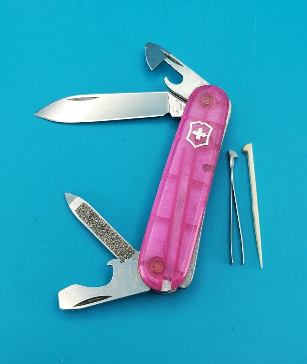 Victorinox Cadet Rose Edition Pink Translucent Swiss Army Knife RARE