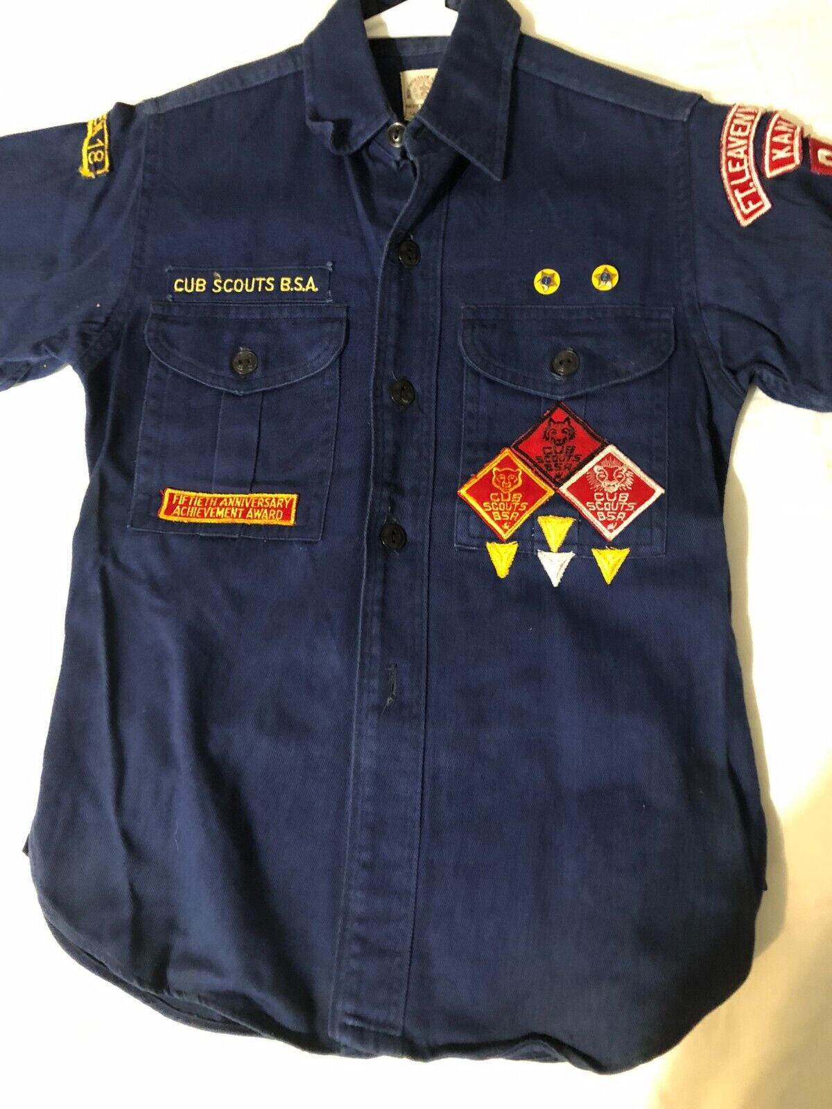 Vintage BSA Cub Scout Sanforized uniform 1960s long sleeve maybe size 12 or less