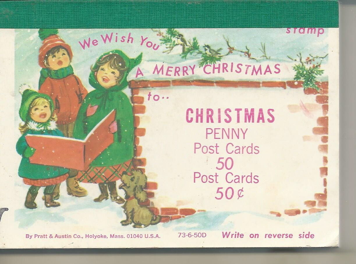 AH-062 - Vintage Christmas Penny Postcards 1960\'s-70\'s 42 pcs in original cover