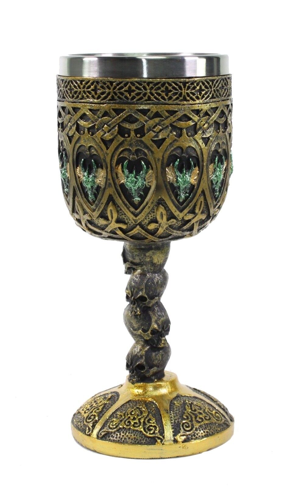 Bronze Royal Dragon Wine Goblet Skulls Medieval Collectible Home Decor Gift