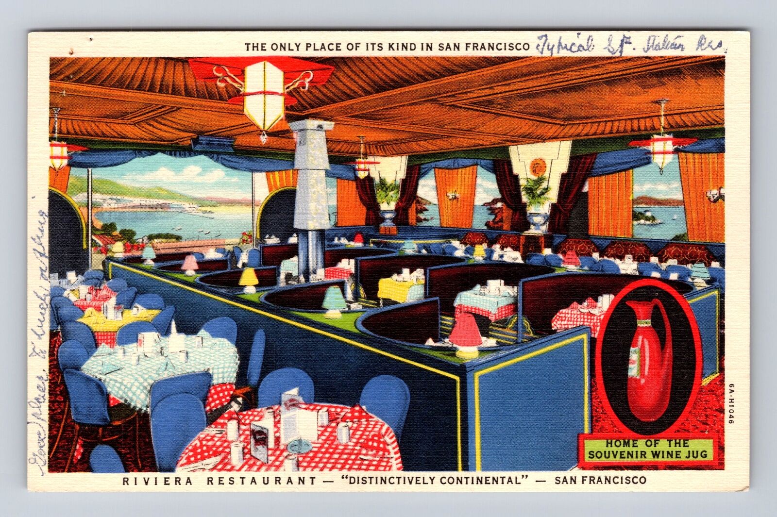 San Francisco CA-California Riviera Restaurant Inc Advertising, Vintage Postcard