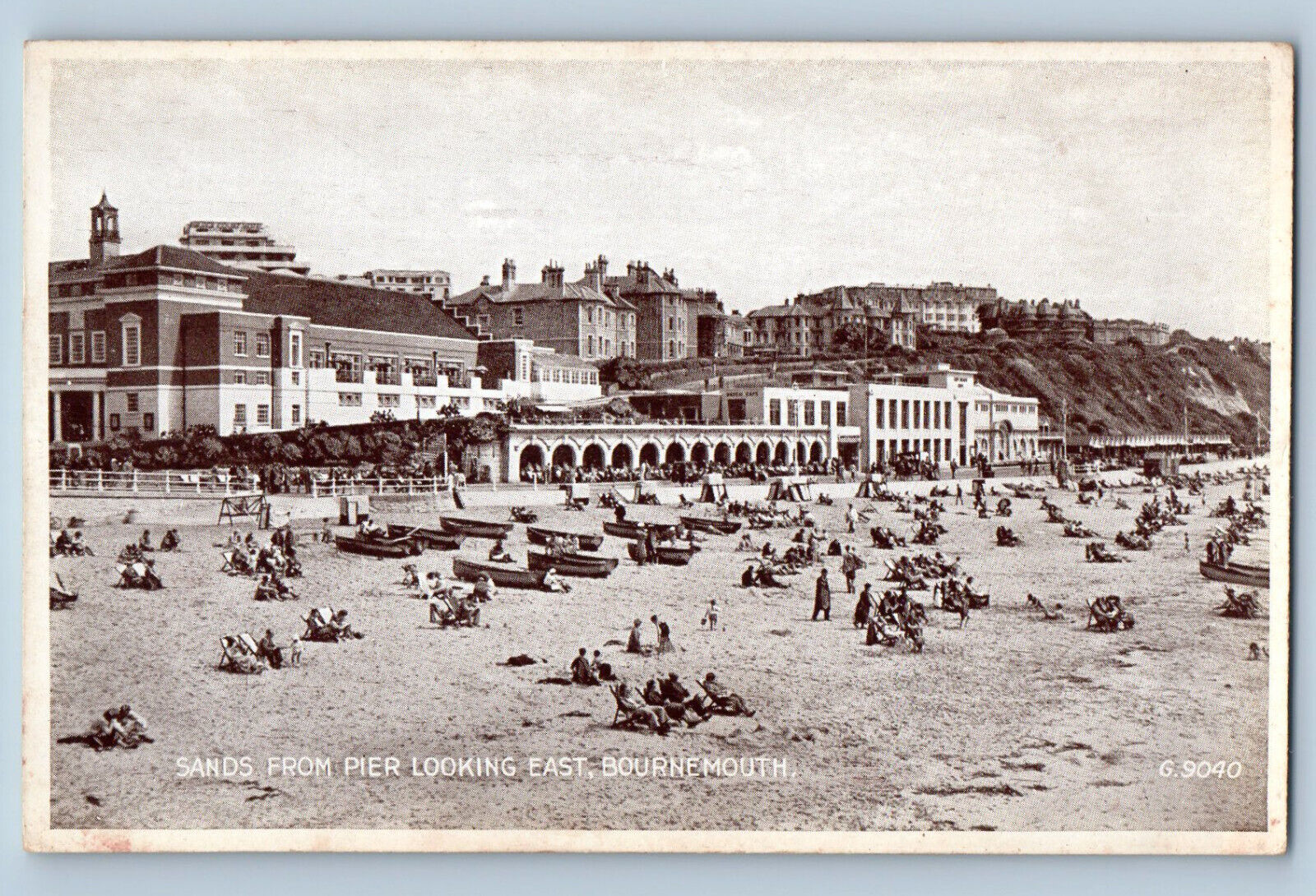 Bournemouth Dorset England Postcard Sands from Pier c1920\'s Photo Brown