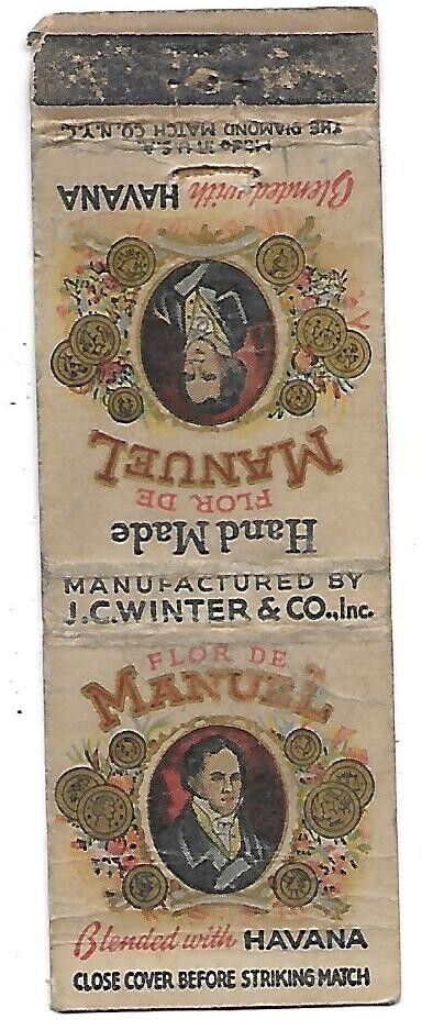 Hand Made Manuel Cigar Vintage Matchbook Cover
