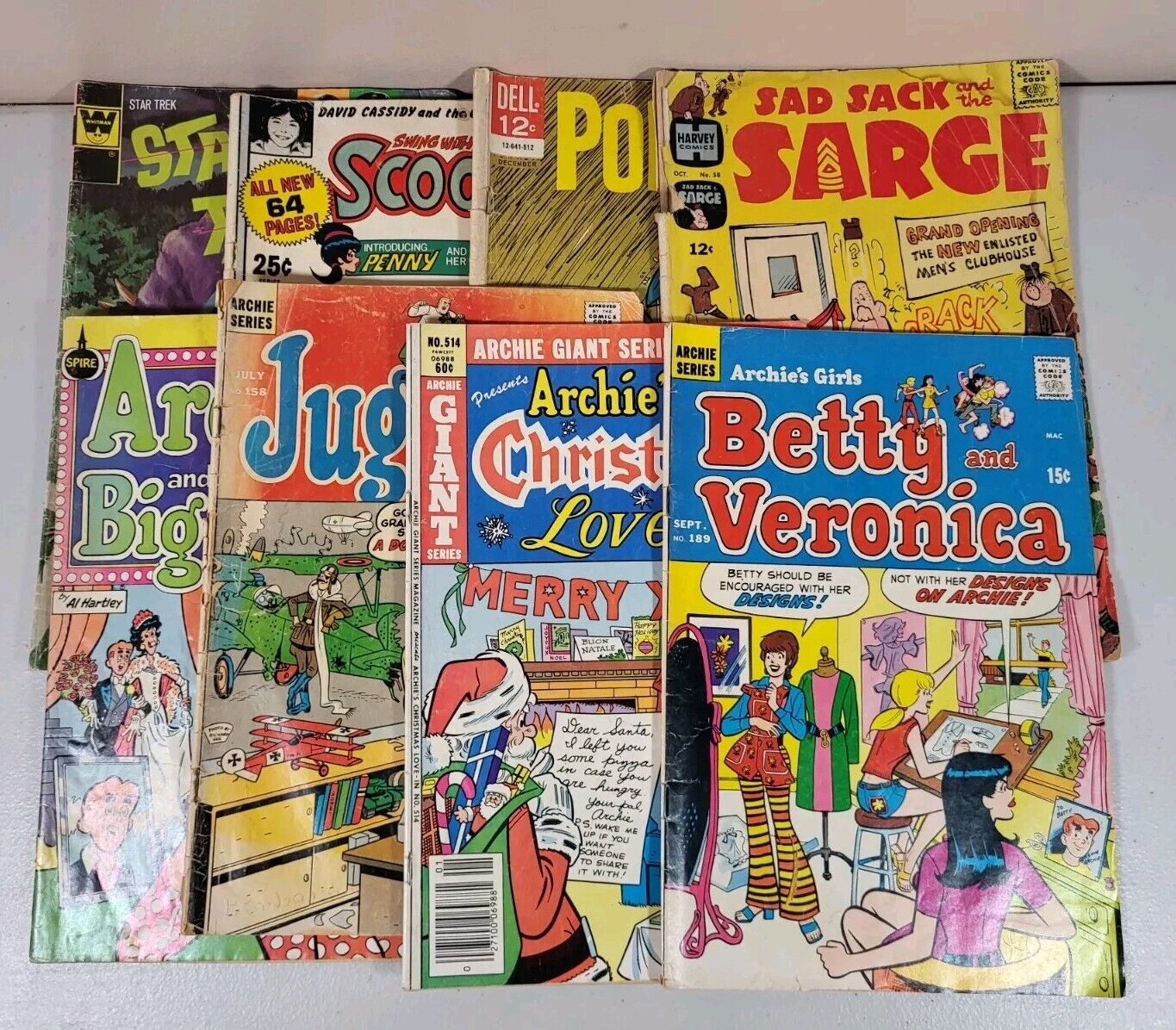 Vintage Lot of Comic Books - Archie, Ponytail, Sarge, Scooter, Star Trek