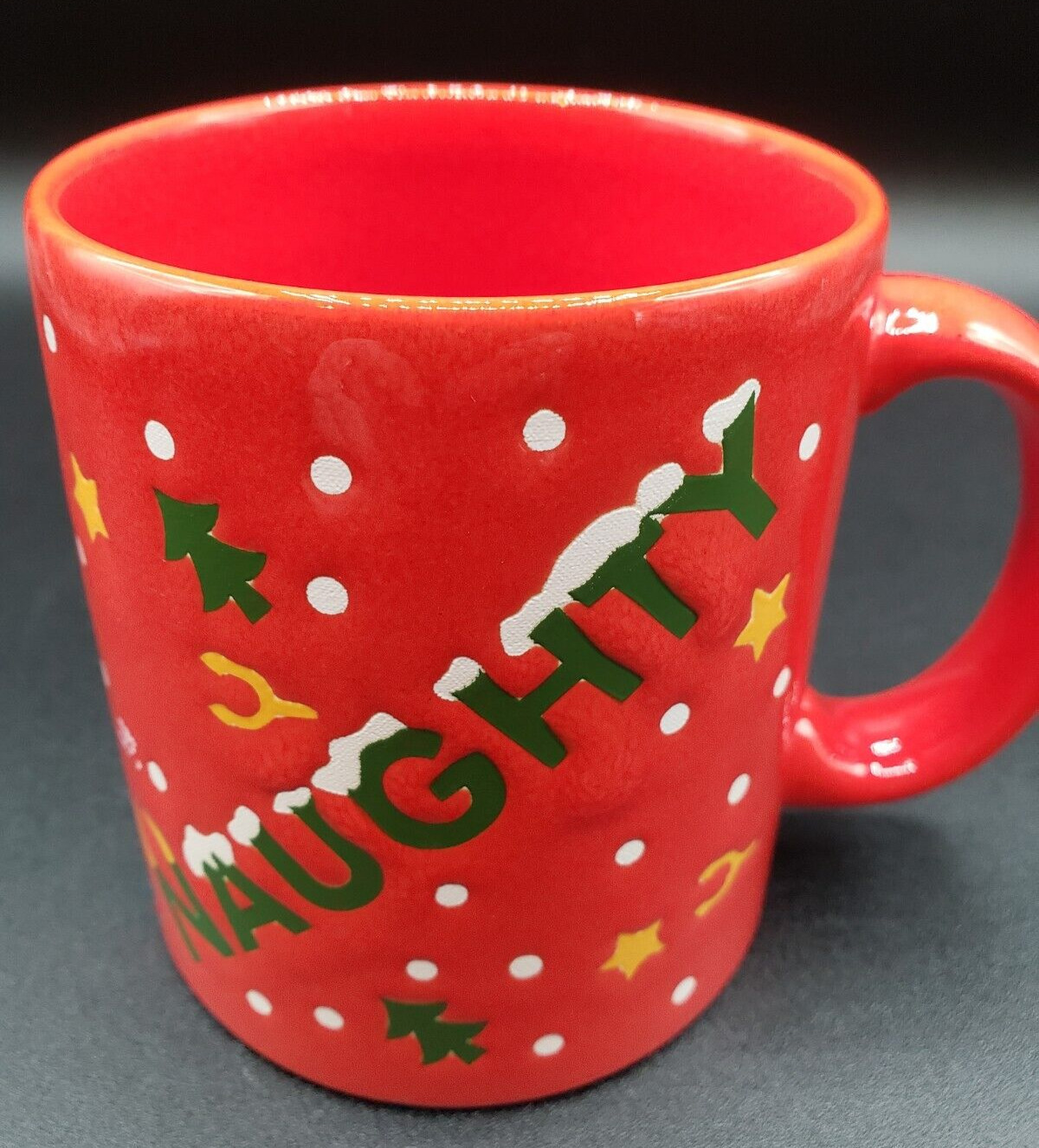 Waechtersbach Naughty Nice Red Christmas Mug Germany Tea Coffee Cup Halo Horns