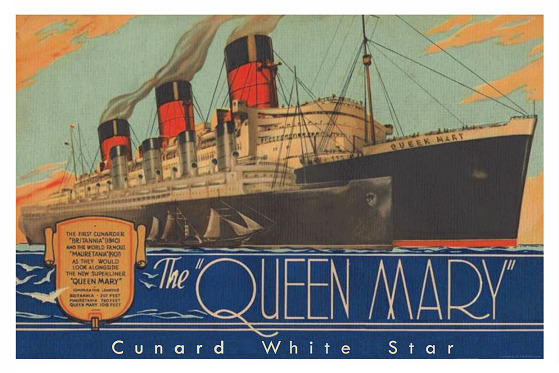OCEAN LINERS 2008 Queen Mary Comparisons Cunard White Star Line Poster 11 x 17