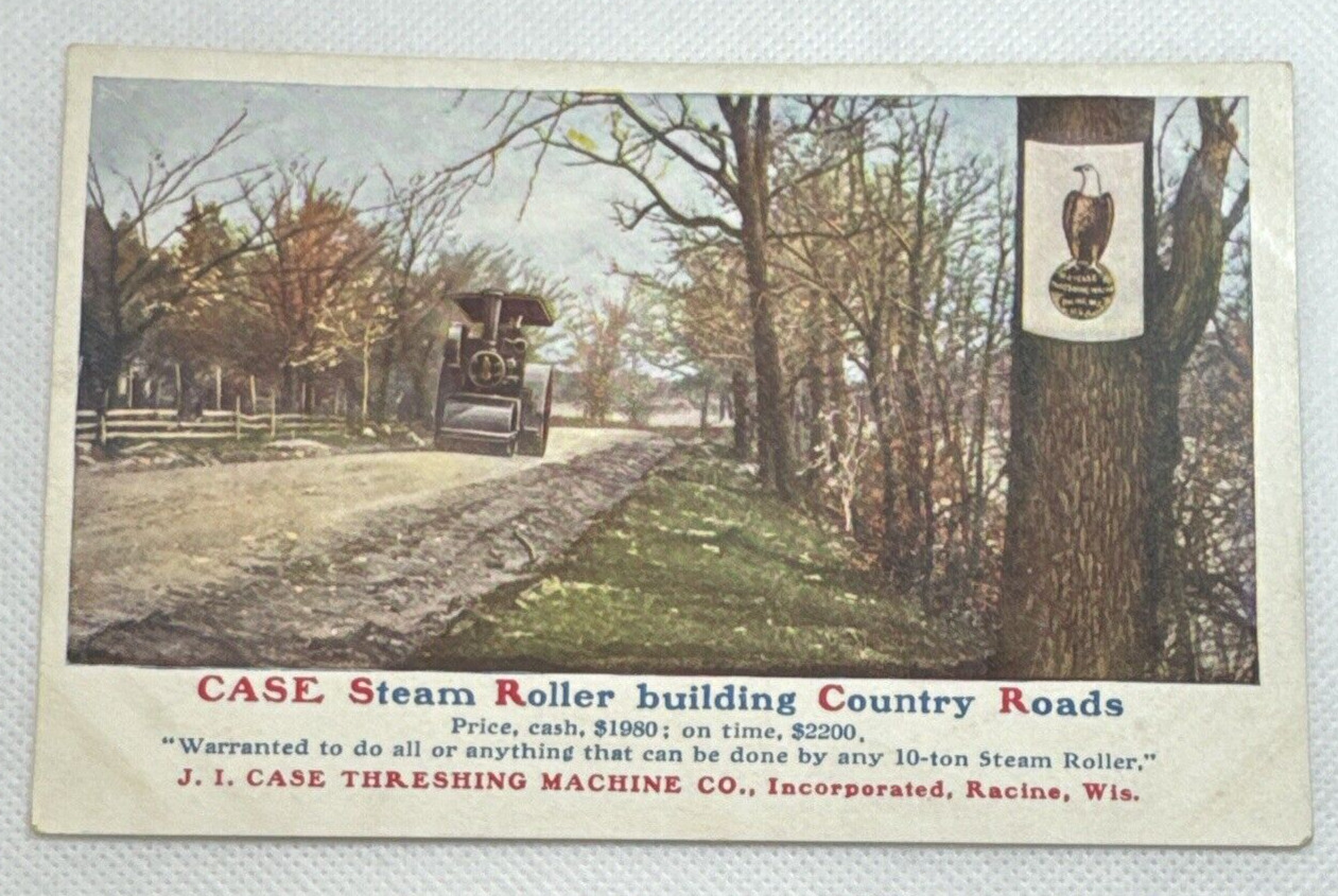 Advertising Postcard - J. I. Case Threshing Machine Company - Case Steam Roller