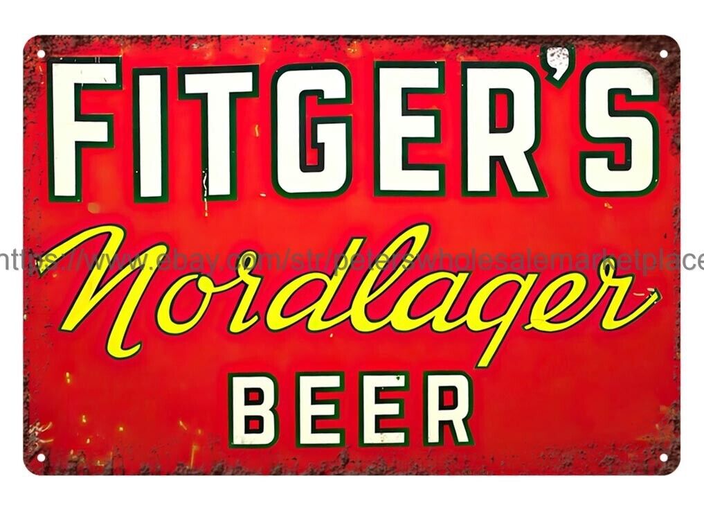 FITGERS NORDLAGER BEER DULUTH MN metal tin sign artistic room decor