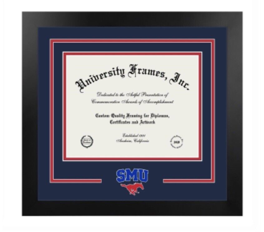University Frames Southern Methodist University SMU Mustangs Diploma Frame Grad 
