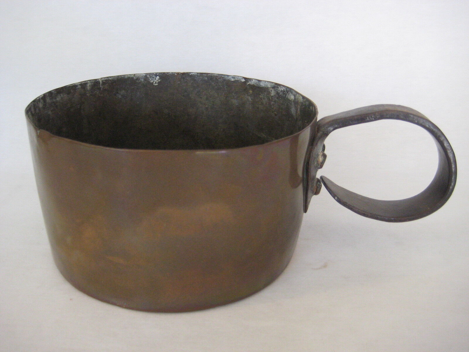 Vintage Handmade Copper  Pot With Iron Handle, 3 1/2\