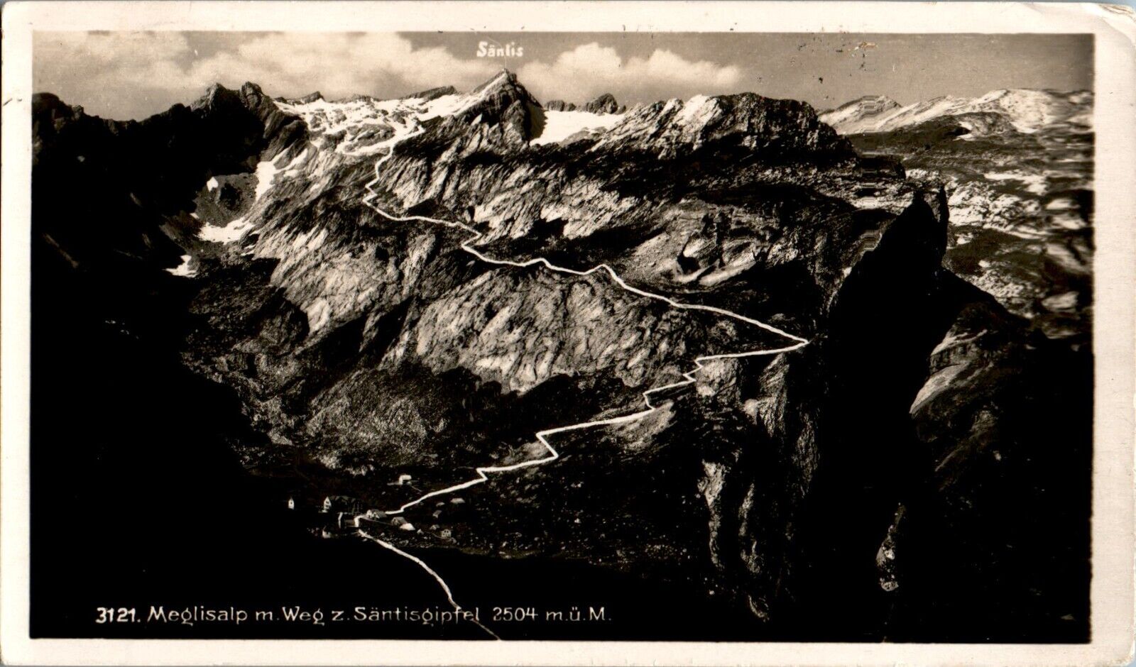 Mount Santis, Meglisalp, Switzerland 1926 RPPC Postcard