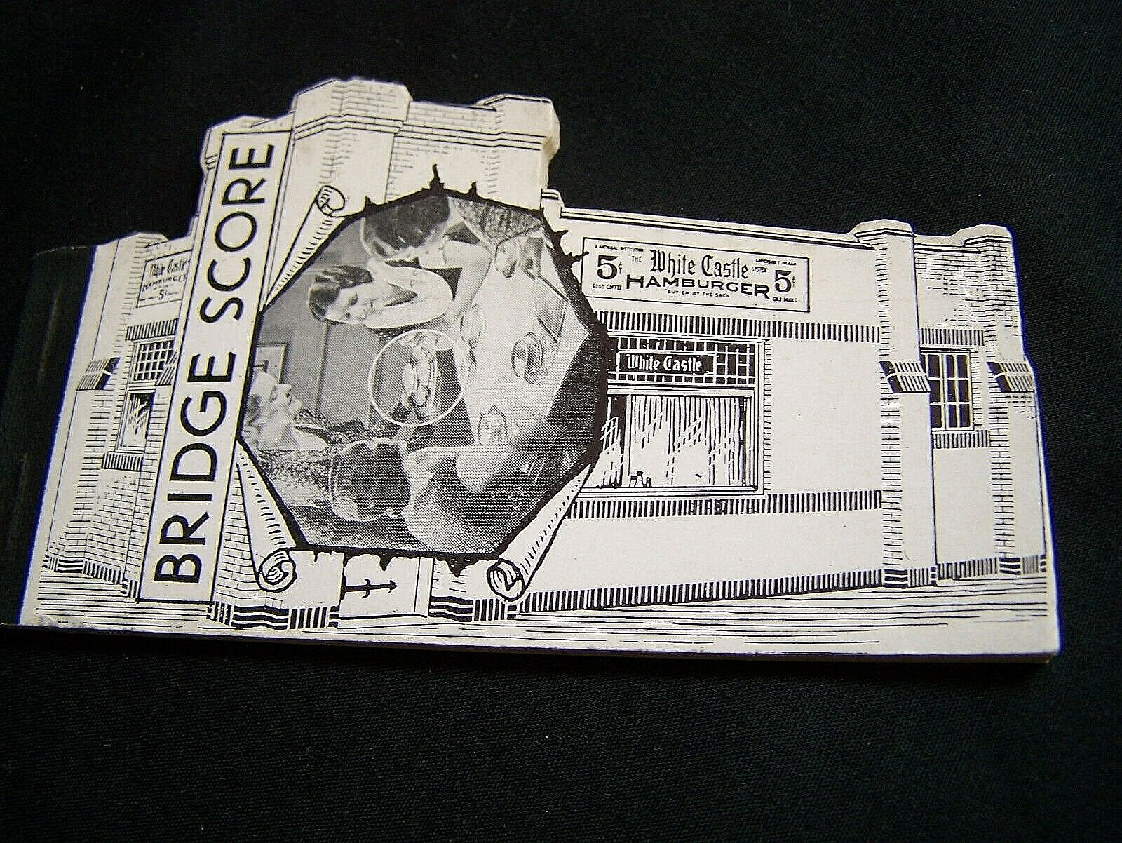 1935 WHITE CASTLE HAMBURGER~ BRIDGE SCORE PAD BOOKLET ADVERTISING