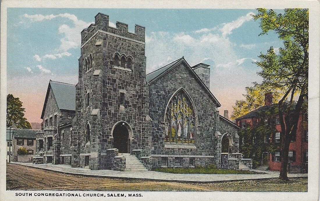 Postcard MA South Congregation Church Salem Massachusetts