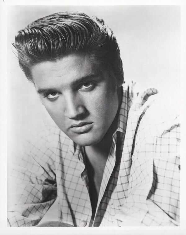 Elvis Presley Love Me Tender vintage 8x10 inch photo in check shirt