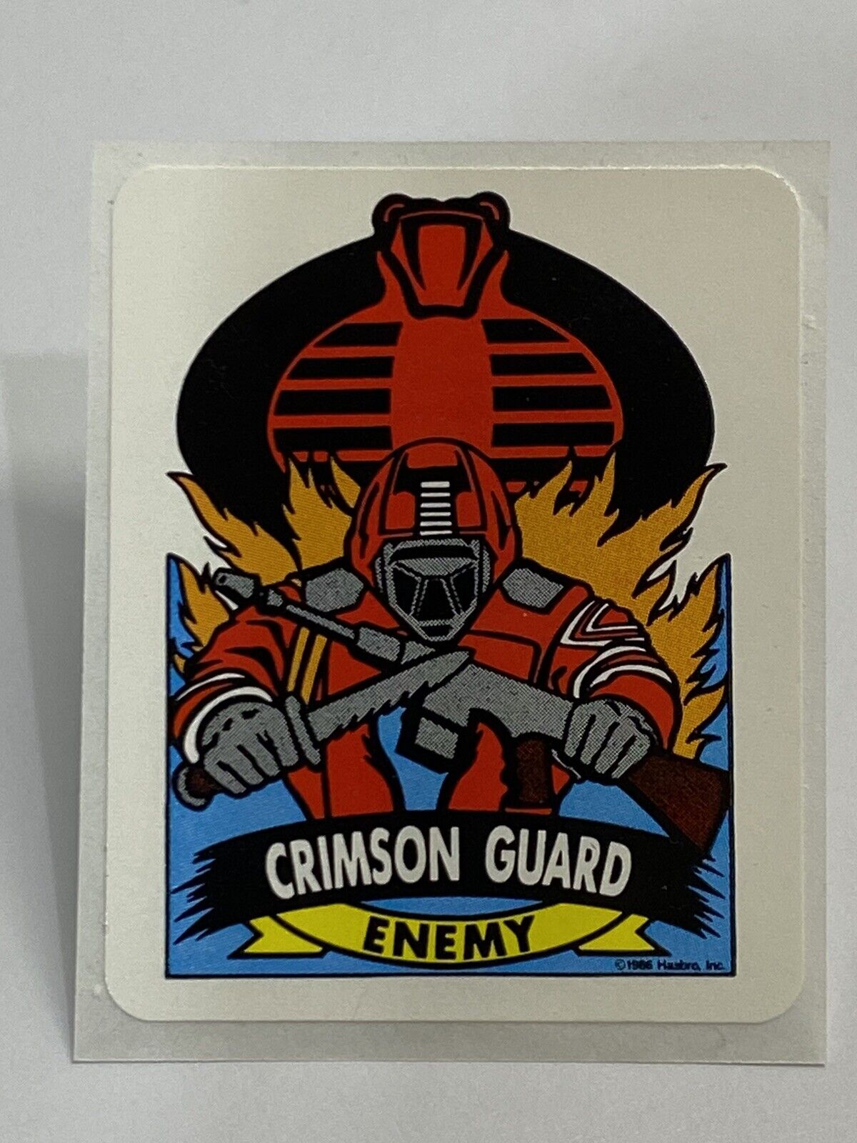 1986 Hasbro Milton Bradley G. I. Joe Crimson Guard Sticker *FREE SHIPPING*