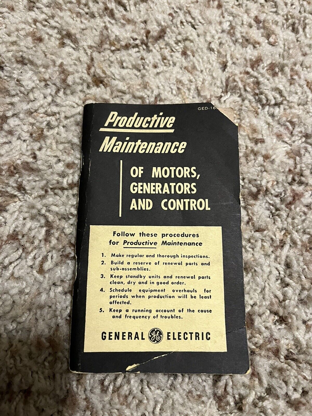 1953 General Electric Productive Maintenance Book